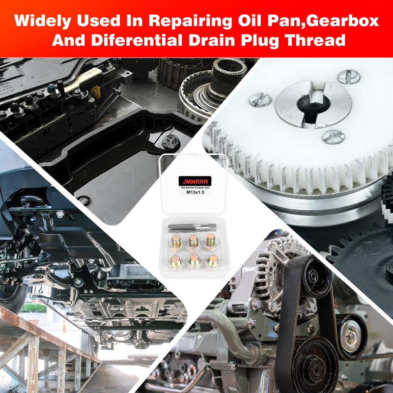 [Australia - AusPower] - Oil Drain Plug Tap Thread Repair Kit M13 x 1.5MM Oil Pan Screws Rethread Tool Oil Drain Plug Thread Repair Tool Kit 