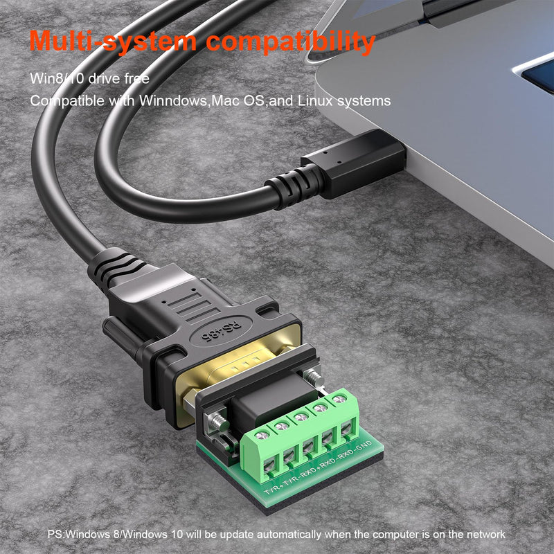 USB C to RS485/RS422 Serial Port Converter Adapter Cable with FTDI Chip Supports Windows 11 10 8 7 XP Mac 10FT… USB-C to RS485/422
