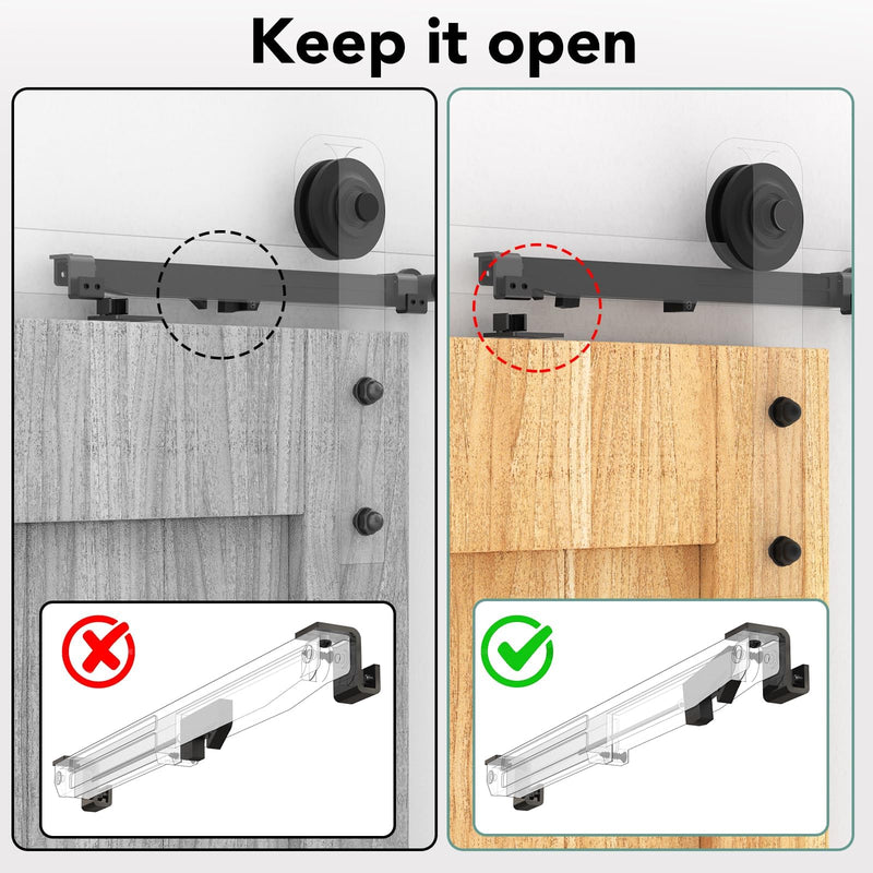 Barn Door Soft Close Hardware Kit, Barn Door Buffer Damper Stopper is Suitable for Most Flat Track Sliding Doors Systems.Supports Doors Weighing 88-132 lbs,No Hole Installation (Black 4pcs) Black 4pcs