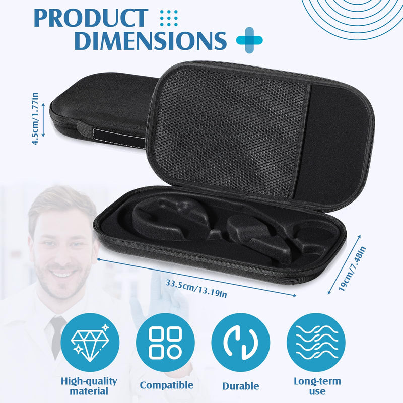 [Australia - AusPower] - 1 Pack Digital Stethoscope Case, 13.19 x 7.48 x 1.77 Inches Large Carrying Case Compatible with Digital or Cardiology Stethoscope, Black 