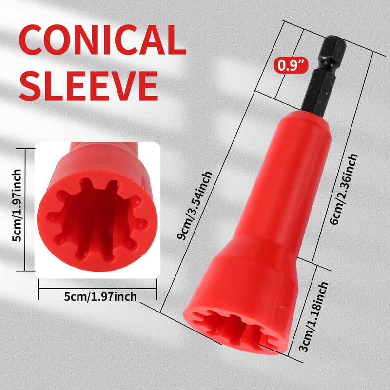 [Australia - AusPower] - Wire Twister Tool for Drill, Drill Wire Twister Wire Connector Wire Twisting Tool, Wire Nut Twister for Electrical Power Drill, Cable Quick Stripping, 2 Pcs Silver, 1 Pc Red 