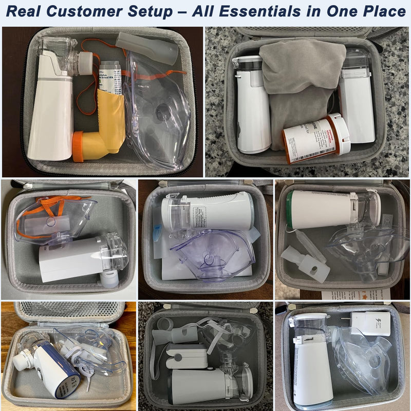 Klawdsky Carrying Case for Portable Nebulizer, Travel Medical Bag, Hard Emergency Medical Bag for Inhaler Spacer Case for Adults(Bag Only)