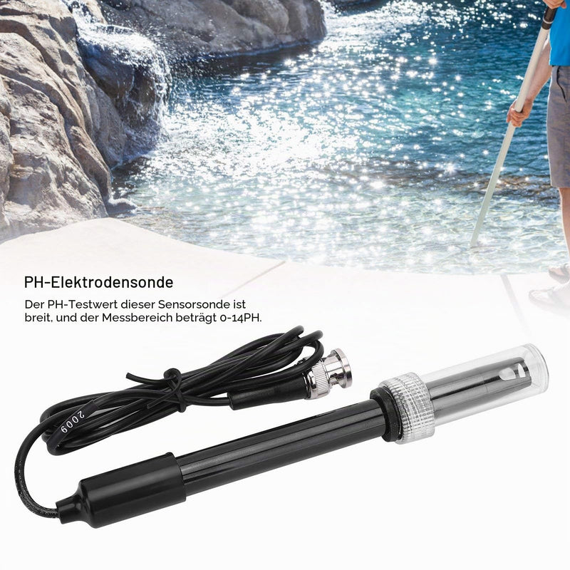 PH Probe, PH Electrode with BNC Plug, 0-14 PH Sensor for Pool Aquarium, Precise Values, Response Time 5s