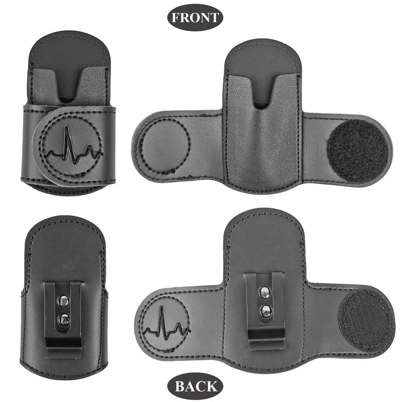 [Australia - AusPower] - QIELIZI Stethoscope Holder Hip Clip.Night Shift Nurse Essentials Organizer,3M Littmann Stethoscope Belt Clip for Scrubs, Nursing Tools Holster Case,Teaching Stethoscope Holder &Accessories(1-Black) 1-Black 1 Pack 