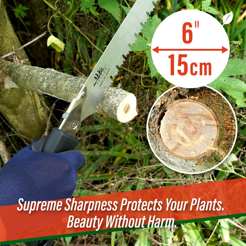 SUIZAN Pruning Saw 10.6" Gullet Blade - Professional Japanese Tree Trimming Handsaw Pullsaw Gardening Tools 10.6"/270mm Pruning saw