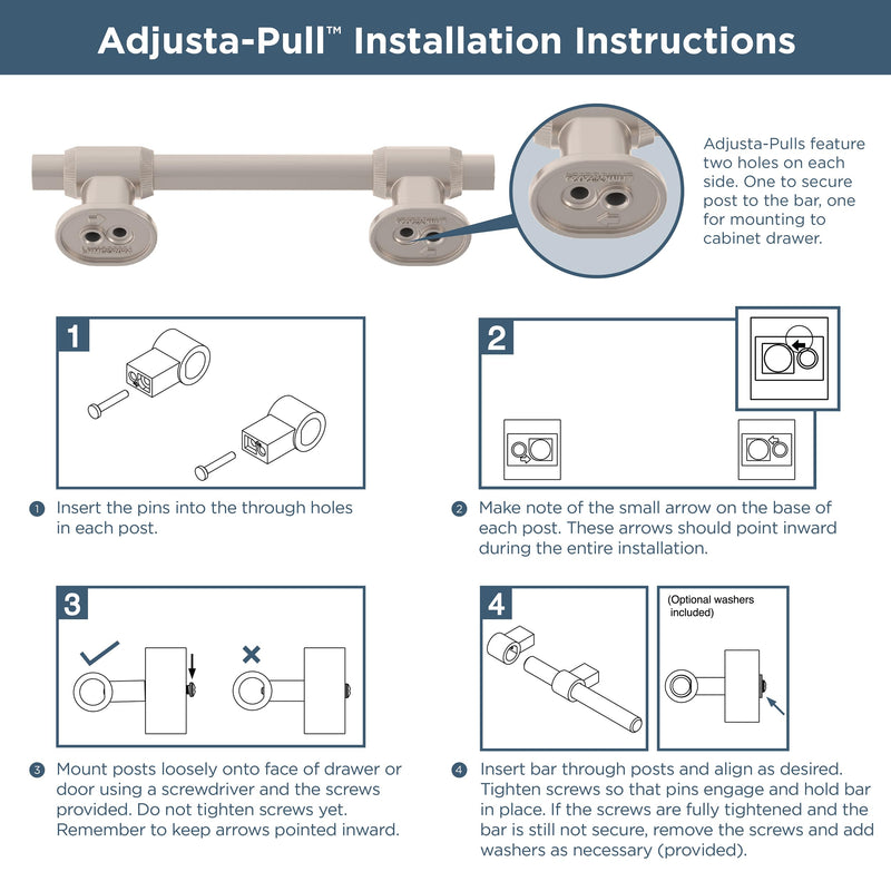 Franklin Brass Adjusta-Pull (5-Pack) Adjustable Drawer Pulls | Fits 1-3/8 to 4 Inch Hole Centers | Champagne Bronze Cabinet Handles | Fluted Edge 1-3/8" to 4"