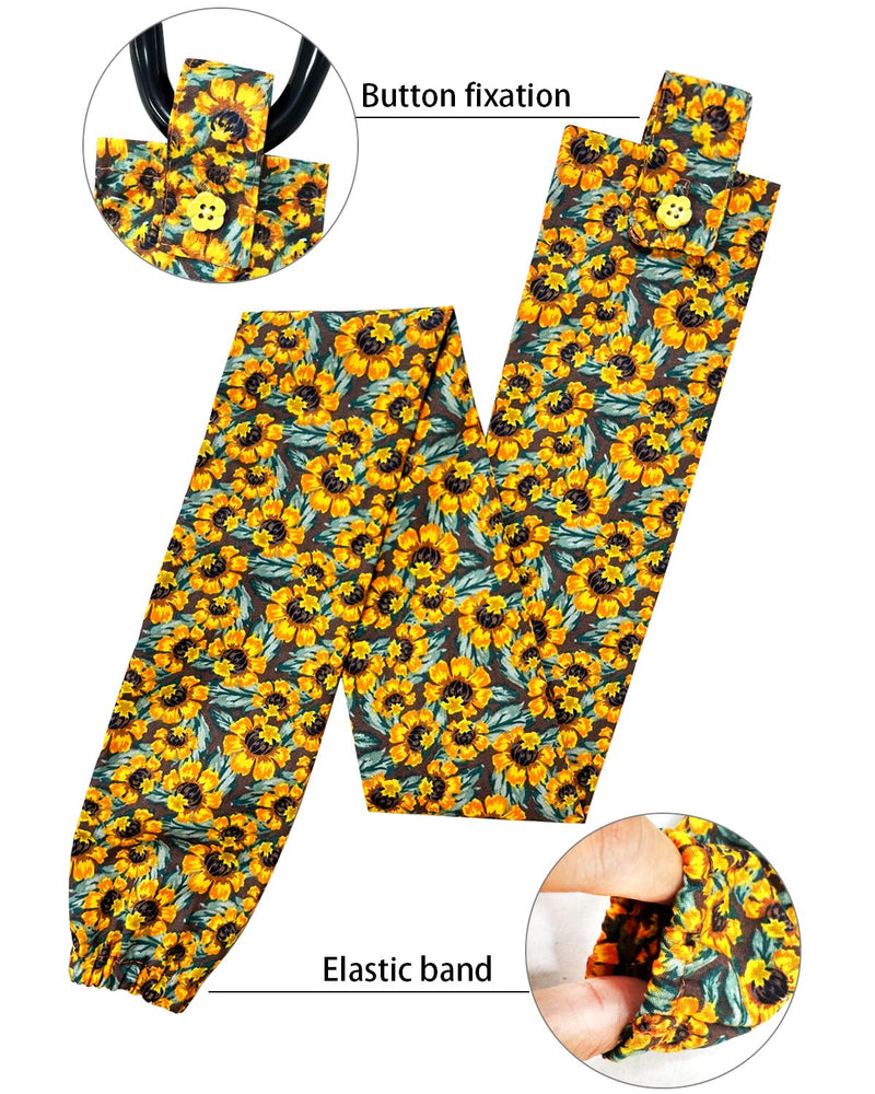 [Australia - AusPower] - Sunflower Stethoscope Cover, Stethoscope Protective Decor Cover for Doctor Nurse 