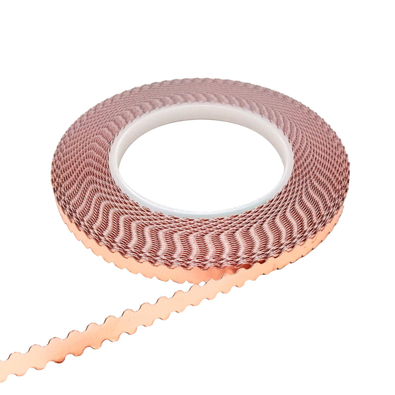 ARTIMUSES Double Edged Scalloped Copper Foil Tape for Stained Glass, DIY Handicrafts, Crafting (Small Scalloped) small scalloped
