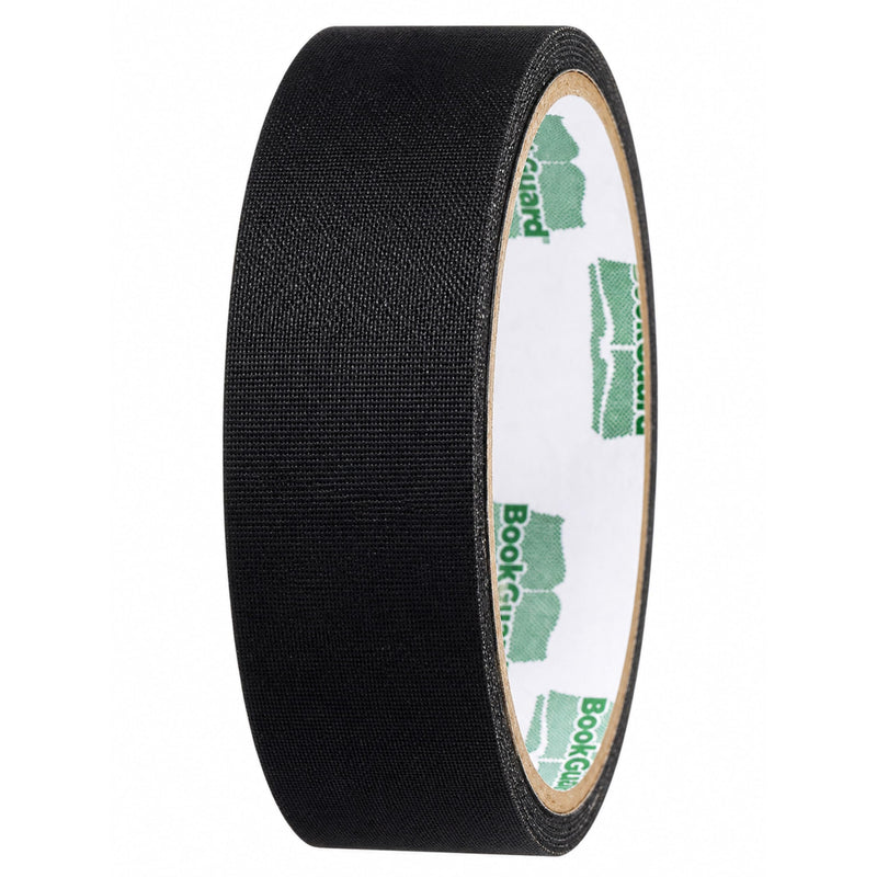 BookGuard 1 Inch Black Book Binding Tape, Cloth Book Repair Tape for Spines, Hinges, Covers, Bibles, Hymnals, Libraries and Schools, 5 Yard Roll 1" Wide, 5 Yards