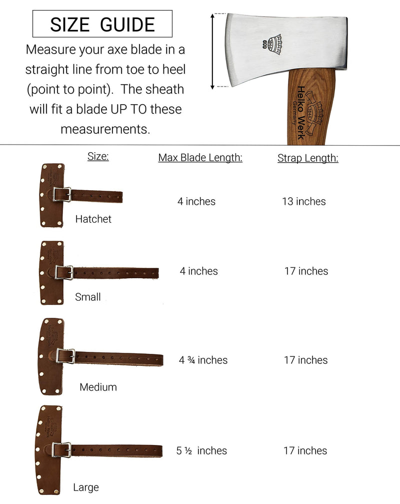 Helko Werk Leather Axe Sheath (Large) - Genuine Leather Sheath for Axes and Hatchets Leather and Hatchet Cover and Axe Cover (Large Black) S126BK Large