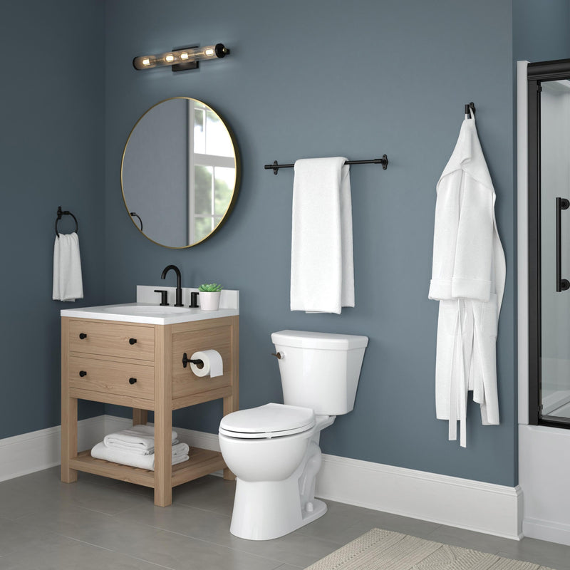 Franklin Brass Calloway (1-Pack) 18'' Towel Rack w/ 6" Extender for Bathroom Matte Black Towel Bar for Bathroom Wall Mounted Towel Holder Rod CLWY26-MB