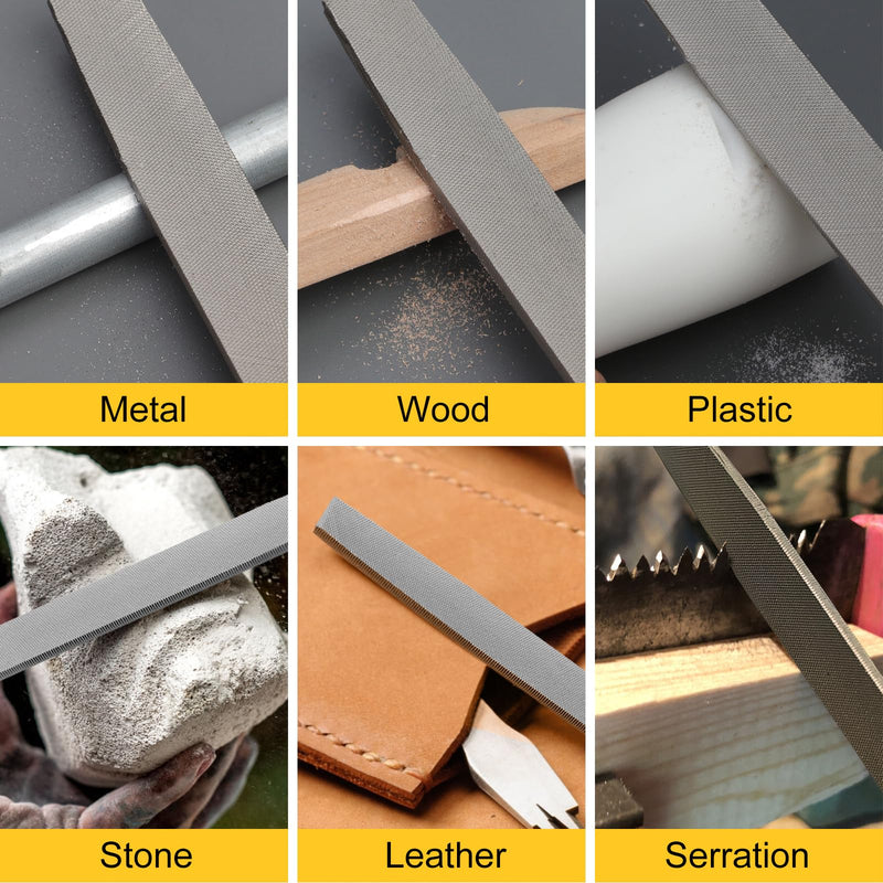 [Australia - AusPower] - 8'' Flat Hand Metal File, Ergonomic Rubberized Handle, Uniform Teeth, Strength High Carbon Steel, Suitable for Long Time Use for Trimming, Removing, Sharping Metal, Stone, Wood, and more. 