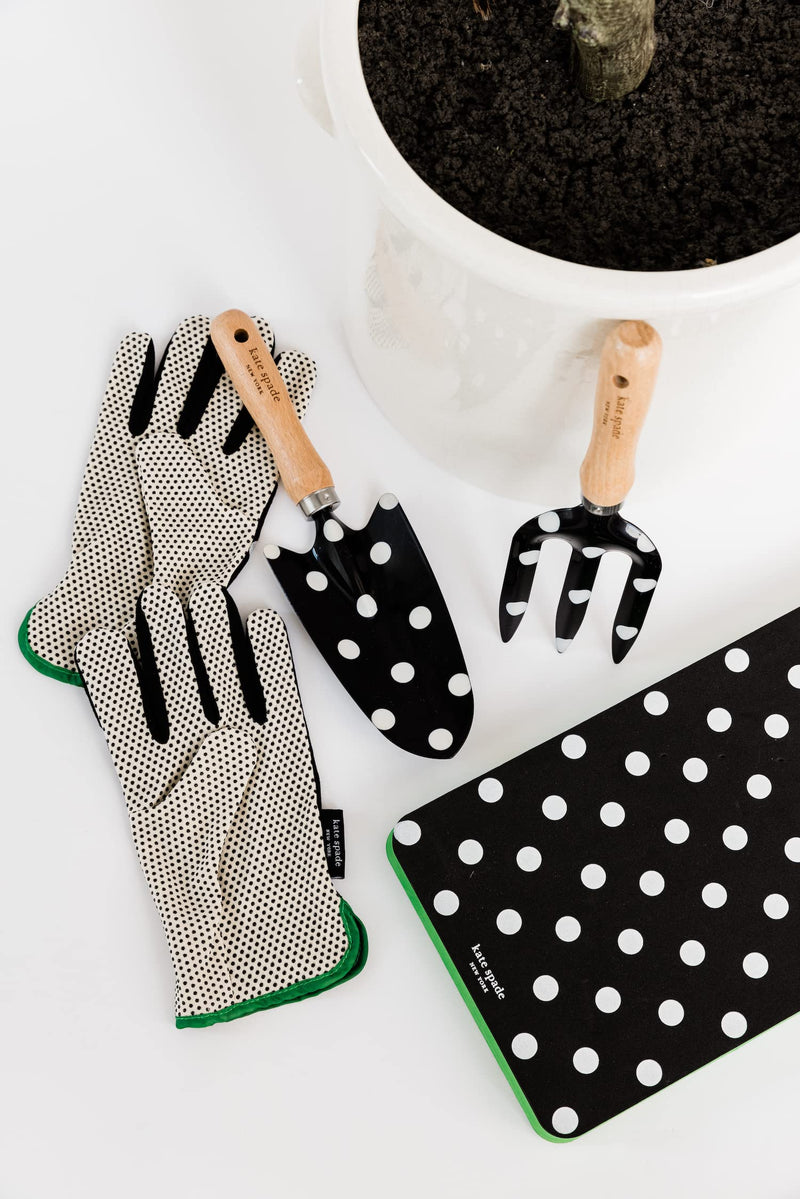 Kate Spade New York 2 Piece Gardening Hand Tools, Cute Garden Tool Set Includes Hand Rake and Trowel (Picture Dot)