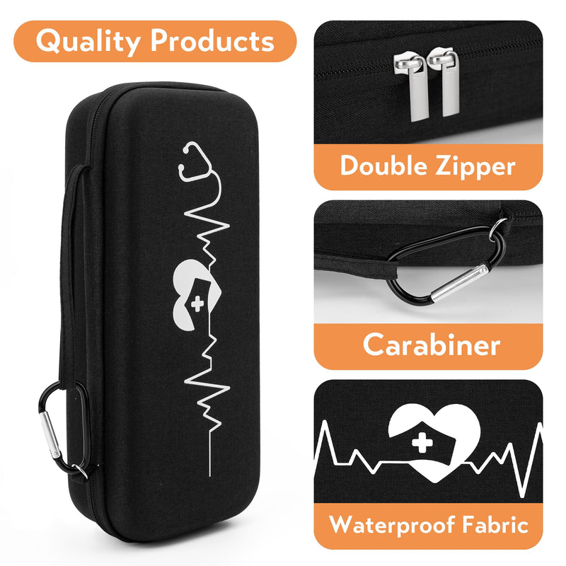 [Australia - AusPower] - SMYV Stethoscope Case for 3M Littmann Classic III, Cardiology IV, Lightweight II S.E, MDF Acoustica Deluxe Stethoscope, Hard Storage Case for Stethoscope Accessories, Nursing School Essentials Black 1 