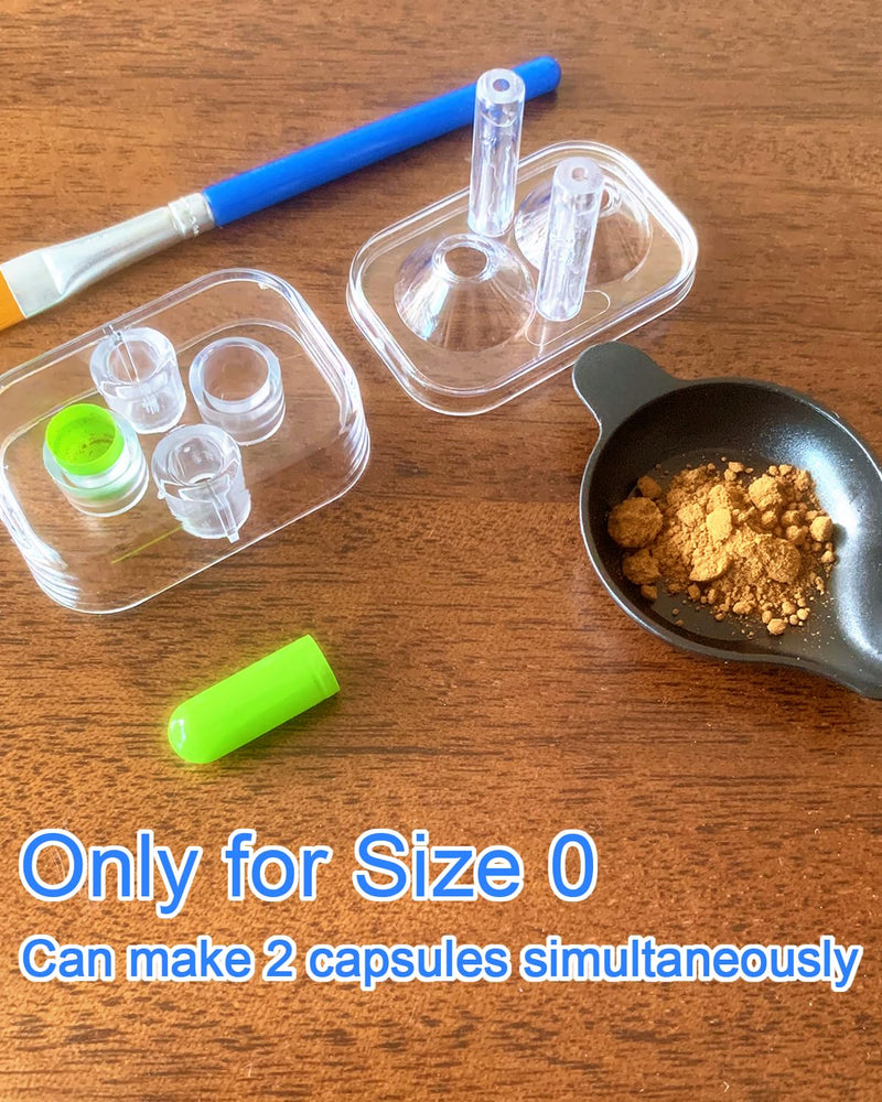 [Australia - AusPower] - Milligram Scale with Capsule Filling Tool Kit, Only for Size 0, Powder Pans, mg Scale for Powder Medicine, 50g by 0.001g, 6 Weighing Units, Calibration Weight, Scoops, Tweezers Included 