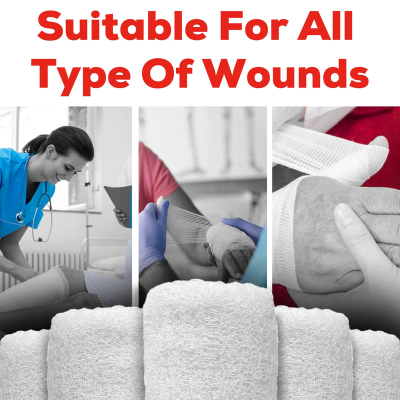 [Australia - AusPower] - Kerlix Gauze Bandage Rolls - 4 1/2 in x 4.1 Yds, 6 Ply - 6 Single Sterile Pocuhes- Extra Absorbency - Latex Free, Hospital Grade Cotton Fluff Bandage Wrap Krinkle Style - for Wound Care & First Aid 
