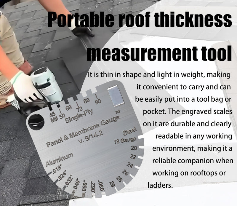 [Australia - AusPower] - Roof Pitch Gauge – Stainless Steel Roof Inspection & Thickness Measuring Tool for Metal Roofing Panels, Durable Metal Roofing Tools 