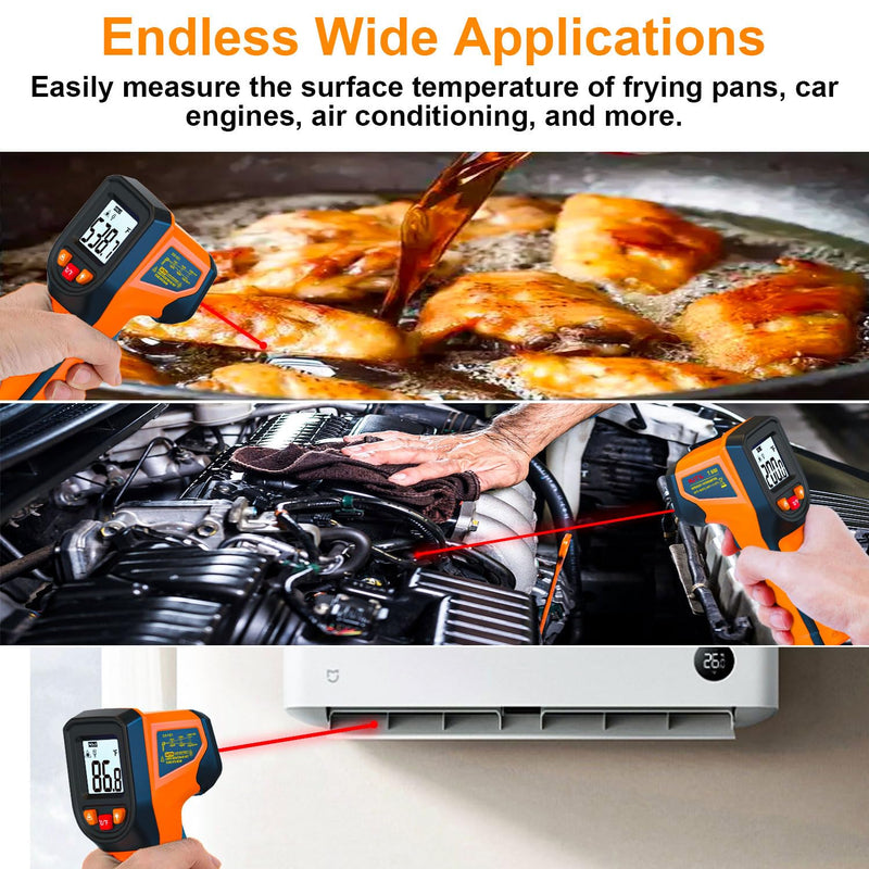 [Australia - AusPower] - Upgrade 2023 Laser Infrared Thermometer Non-Contact Digital Temperature Gun, -58??1112?(-50??600?) IR Thermometer for Industrial, Kitchen Cooking, Automotive, HVAC (Not for Human Body Temp) T600 