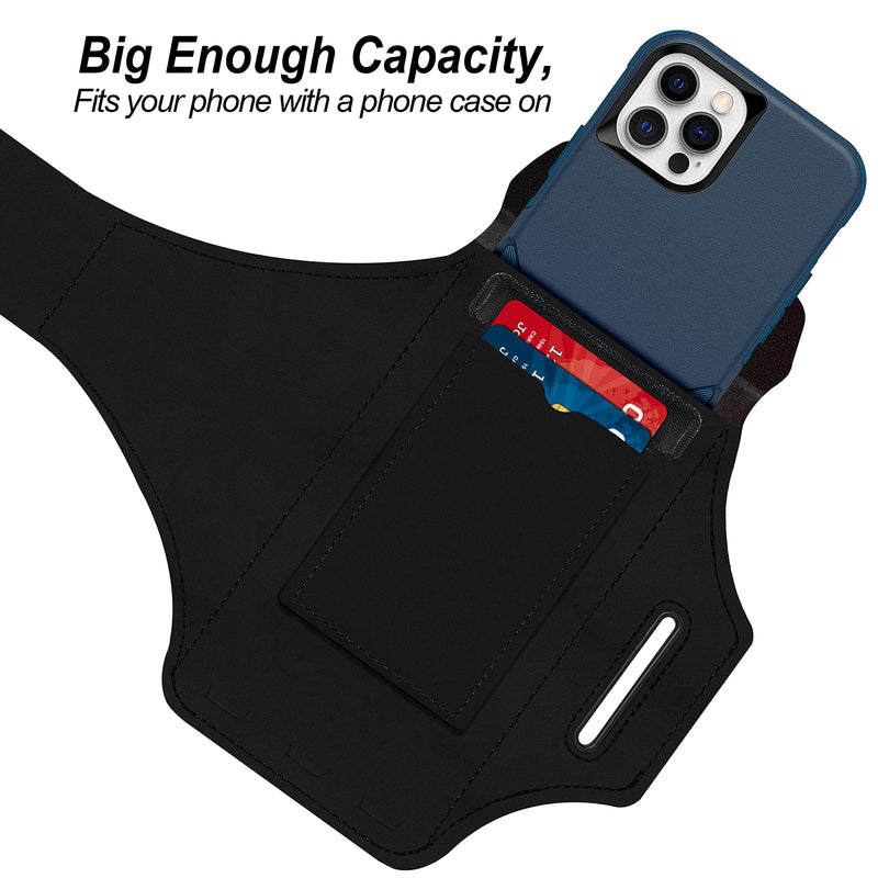 [Australia - AusPower] - Armband for Samsung Galaxy S24 Ultra/S23 Ultra/S22 Ultra/S21 Ultra/S20 Ultra/S24+/S23+/S22+/S21+/S20+/S10+/S9+/S8+, with Zipper Pocket for for Galaxy Buds and Car Key(Black) Black 