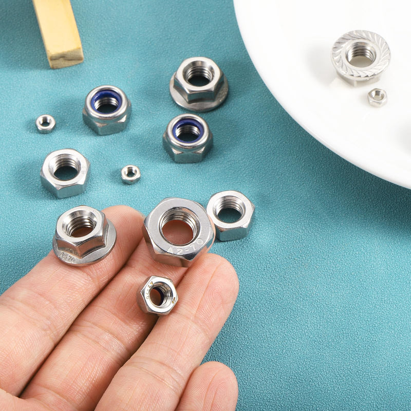[Australia - AusPower] - uxcell Left-hand Lock Nuts, M6x1mm 304 Stainless Steel Thread Hex Nylon Insert Lock Nut for Assembling and Fastening, Silver 10pcs 