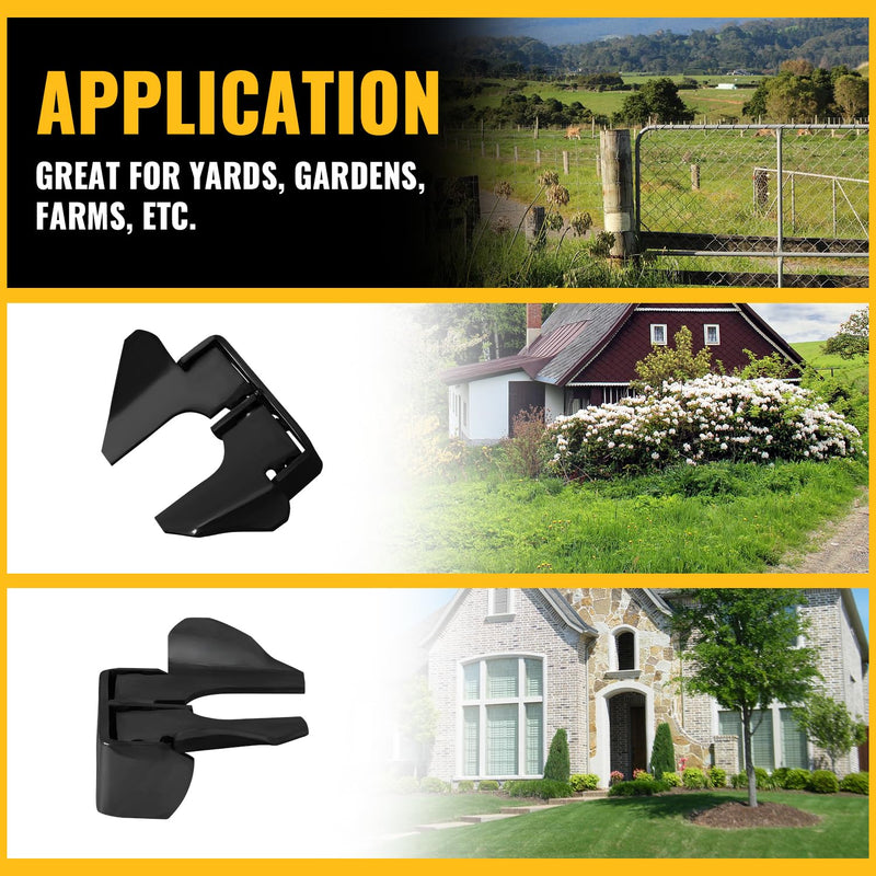VIVIDA Black Butterfly Gate Latch 1-3/8" to 1-5/8", Wall Mount Flat Back Gate Fork Lock with Padlock Hole, Wood to Metal Gate Latch, Black, 2 PCS 1-3/8" & 1-5/8" Black, 2 Pack