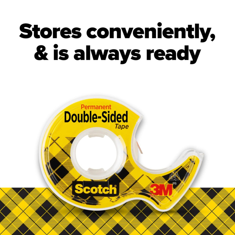 Scotch Double Sided Tape with Tape Dispenser, Office and School Supplies for Arts and Crafts, Alternative to Scrapbooking Tape, 0.75 in. x 400 in., 1 Tape Roll with 1 Tape Dispenser,Polypropylene