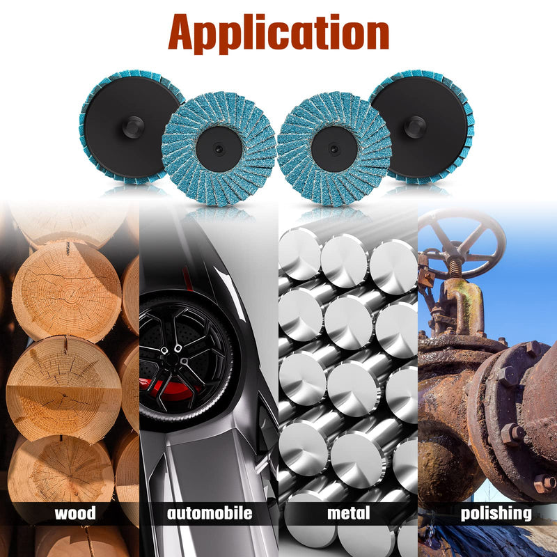 [Australia - AusPower] - Chengu 48 Piece 2 Inch Die Grinder Flap Disc with Disc Pad Holder Flap Discs Surface Conditioning for Angle Grinder Sanding, Stock and Rust Removal, Finishing, Grinding, Deburring(60 Grit Style) 60 Grit Style 