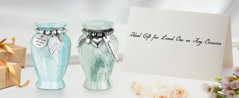 SOITIS Small Urns for Human Ashes Keepsake, 2.83 Inches Sharing Urn for Human Ashes, Aluminum Cremation Urns for Human Ashes, Mini Urns for Human Ashes, Keepsake Urns for Human Ashes Decorative Urns Green a