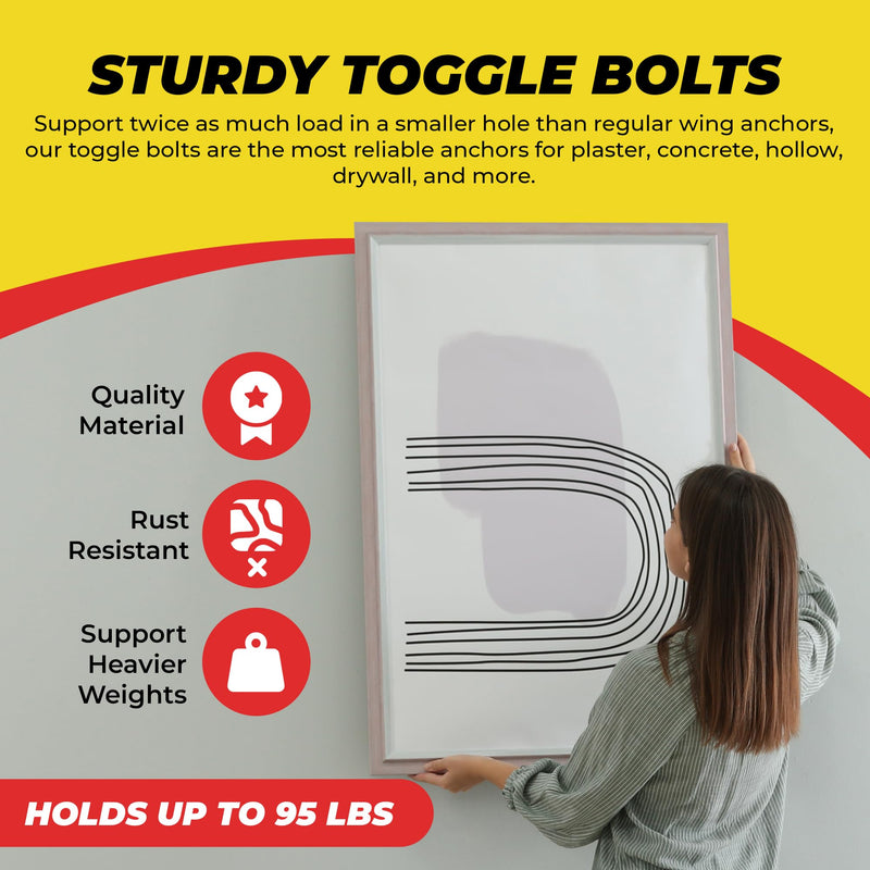 [Australia - AusPower] - QUALIHOME Spring Toggle Bolt Anchors - Heavy Duty Wall Anchors for Hanging Items w/Hollow Walls & More - Stainless Steel Hollow Wall Anchor for Frames, Shelves, Mirrors & More, 20 Pack (3/16" x 2") 3/16" x 2" 