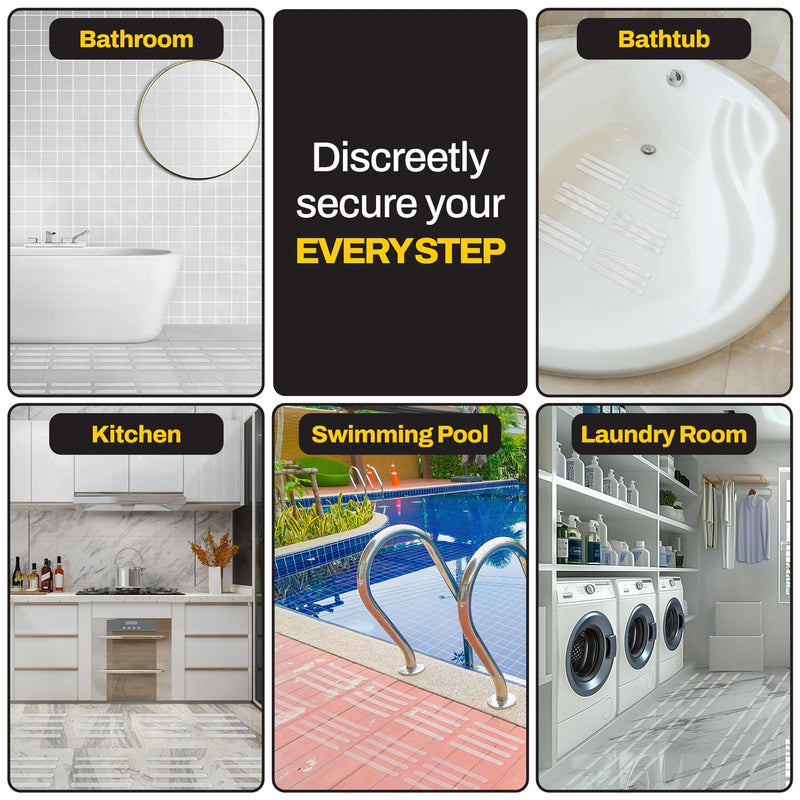 [Made in Korea] Ultra-Thin Bathtub Non Slip Stickers - Diamond Grip Non Slip Bathtub Stickers with Strong Adhesive for Elderly and Safety Use (20) 20