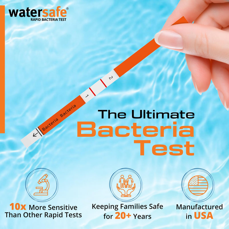 [Australia - AusPower] - Pool and Spa Rapid Bacteria Test by Watersafe, Test Strips to Detect Down to 1 Bacteria/μL in 15 Minutes, Including E. coli and Salmonella, Single Test 