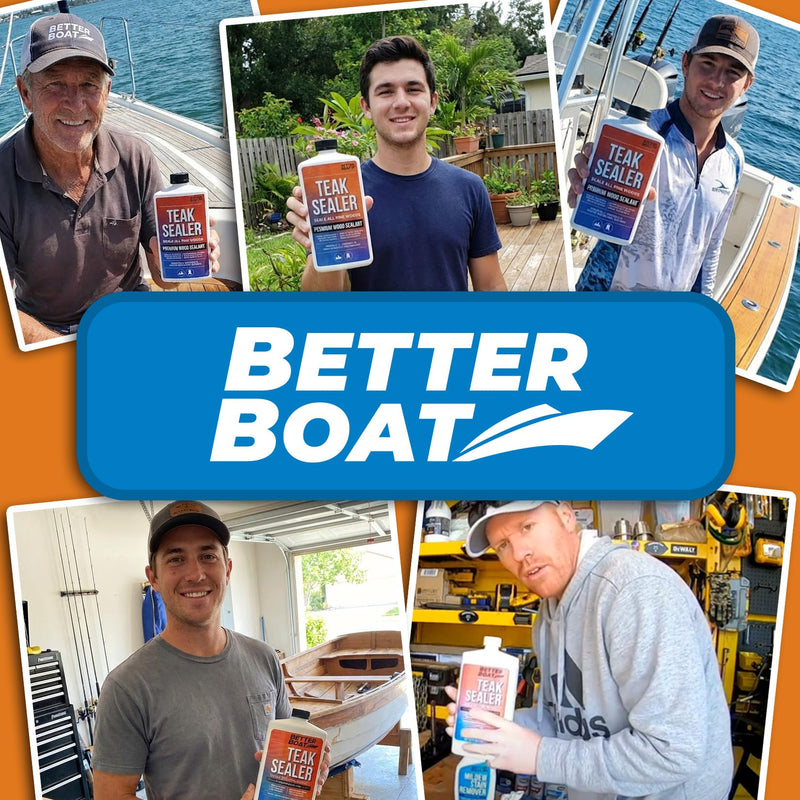 Better Boat Teak Cleaner and Brightener for Wood, Teak Oil or Sealer for Boats, Indoor Furniture, Shower Stools, and Outdoor Wood Furniture Restorer for Stains Teak Sealer Oil