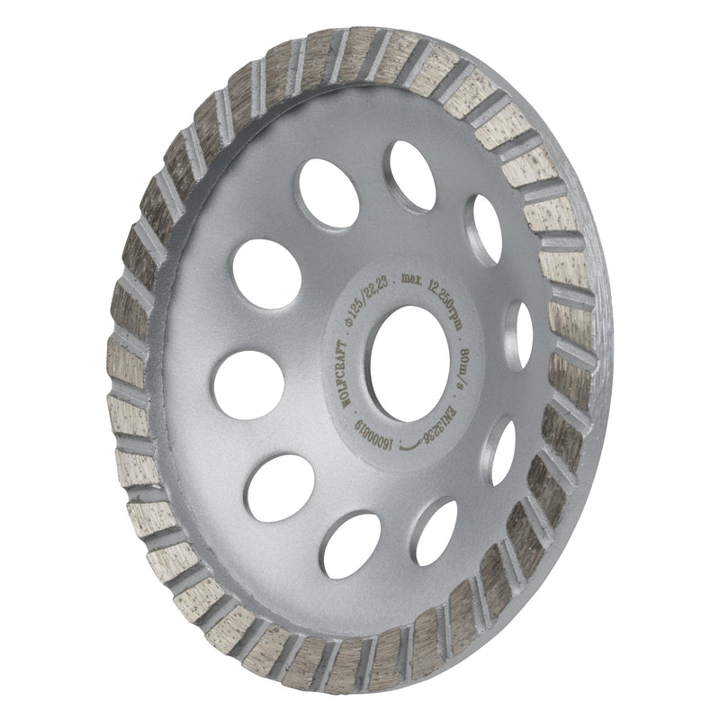 [Australia - AusPower] - wolfcraft 8382000 Diamond Cup Wheel Standard Ø 125 mm, Grey 125 x 22.2 mm 
