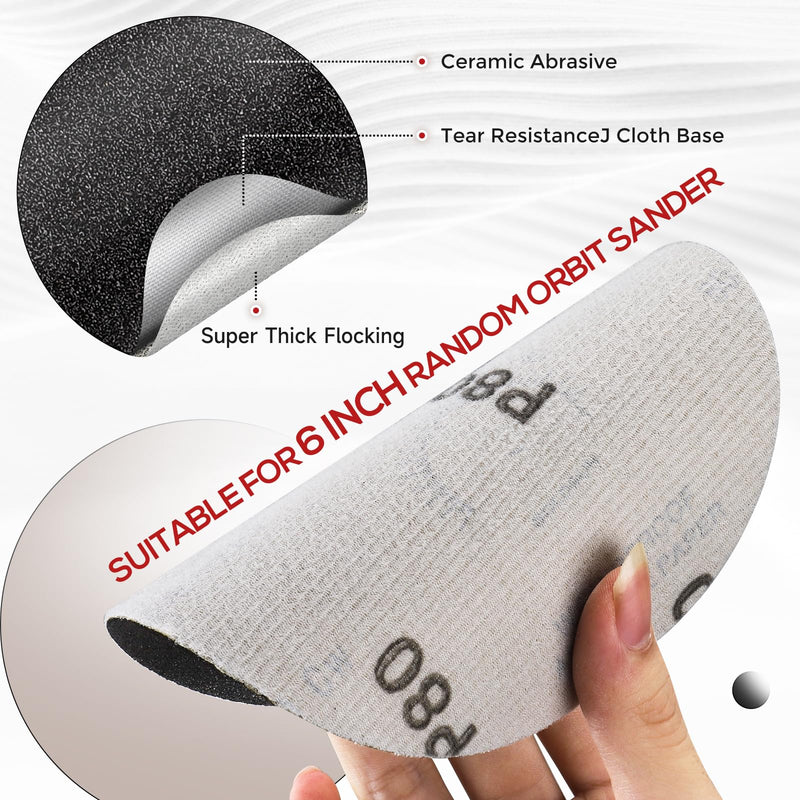 Stebruam Pack of 20 Sandpaper 150 mm Velcro Dry Wet Grit 8000 | sanding discs for car metal 20 pieces 8000 grit