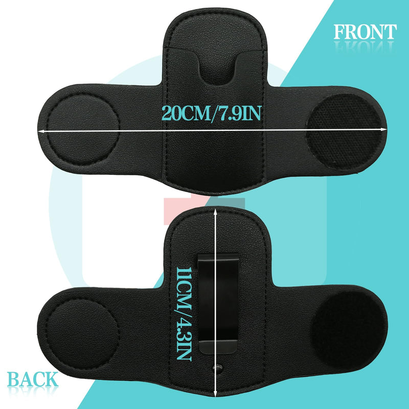 [Australia - AusPower] - Stethoscope Holder with Clip, PU Leather Clip-on Stethoscope Hip Holder, Black 