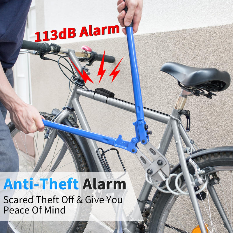 WSDCAM 113dB Loud Anti Theft Vibration Sensor Alarm Systems for Electric Bike Motorcycle Golf Car Trailer Mailbox Garage Door Waterproof Home Security Bike Accessories Bike Alarm with Remote (2pack) 22R-01C Black