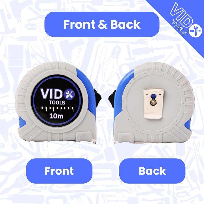 [Australia - AusPower] - Vido Tools Tape Measure 10 m, Robust Tape Measure 10 m, Precise Tape Measure 10 m for Professionals and Hobby Craftsmen, Measuring Tape by Vido Tools 
