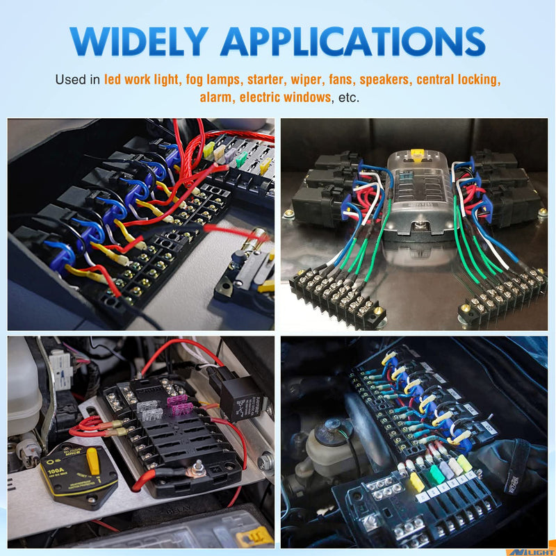[Australia - AusPower] - Nilight 5 Pack Waterproof Relay and Harness 40/30 AMP Heavy Duty 12 AWG Tinned Copper Wires 5-PIN SPDT Style 12V Automotive Relay and Harness Set 30A-5PC 
