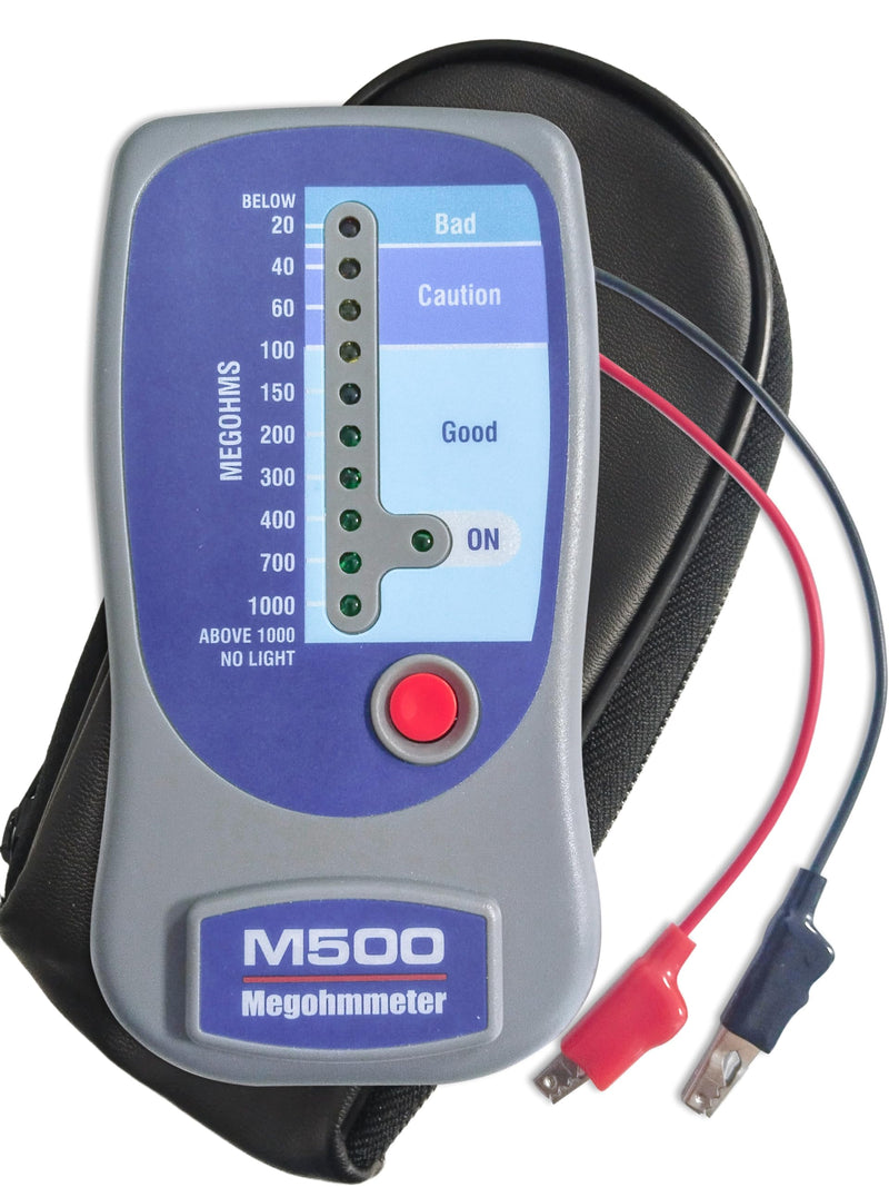 M500 Megohmmeter Insulation Tester, HVAC Compressor & ECM Motor Tester up to 1000 Megohms at 500V DC, Volt Ohm Meter with Soft Case
