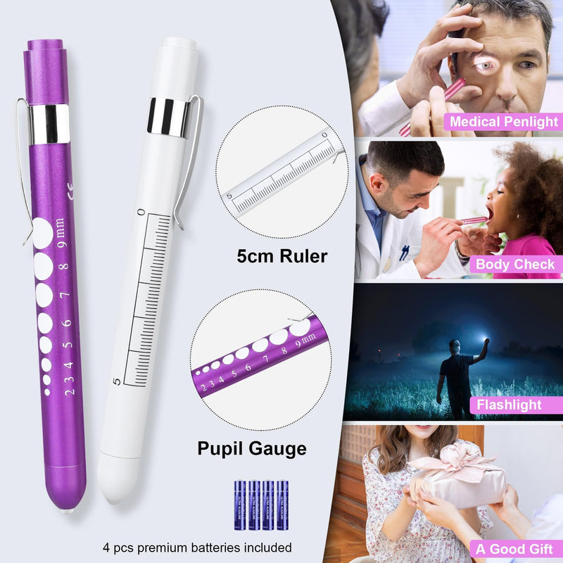 [Australia - AusPower] - BOVKE Purple Stethoscope Case with 12Pcs Nurse Supplies Kit 