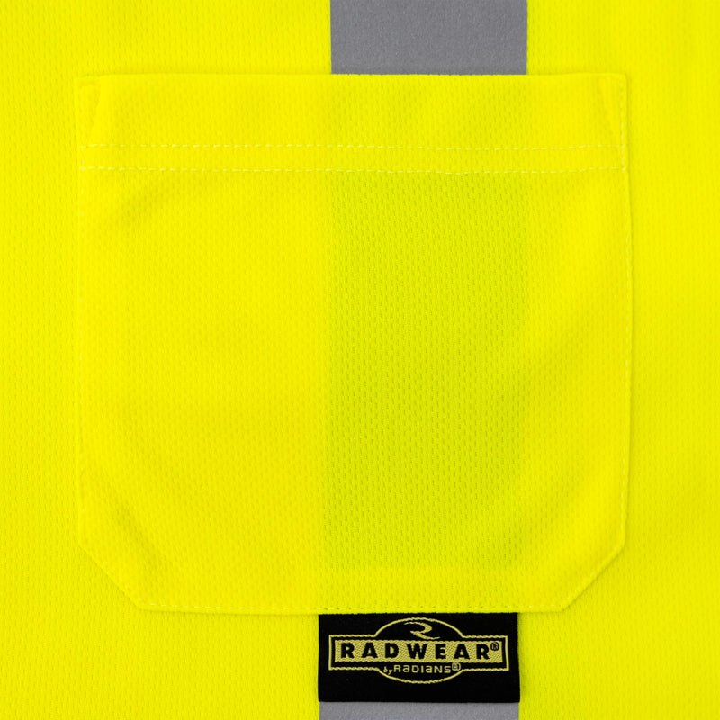 RADWEAR ST21-2 Type R Class 2 Long Sleeve Moisture Wicking Reflective Safety T-Shirt for Men and Women, Hi-Vis Green, XL X-Large