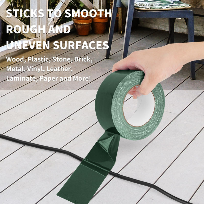 Green Duct Tape Heavy Duty Waterproof, 40 Yards X 2 Inch, 9 Mils Thickness Strong Adhesive Sticky, No Residue, Easy Tear by Hand for Home Repairs Indoor Outdoor Crafts Packing HVAC and Construction 40 Yards/Roll X 1 Roll Green 2 Inches Width