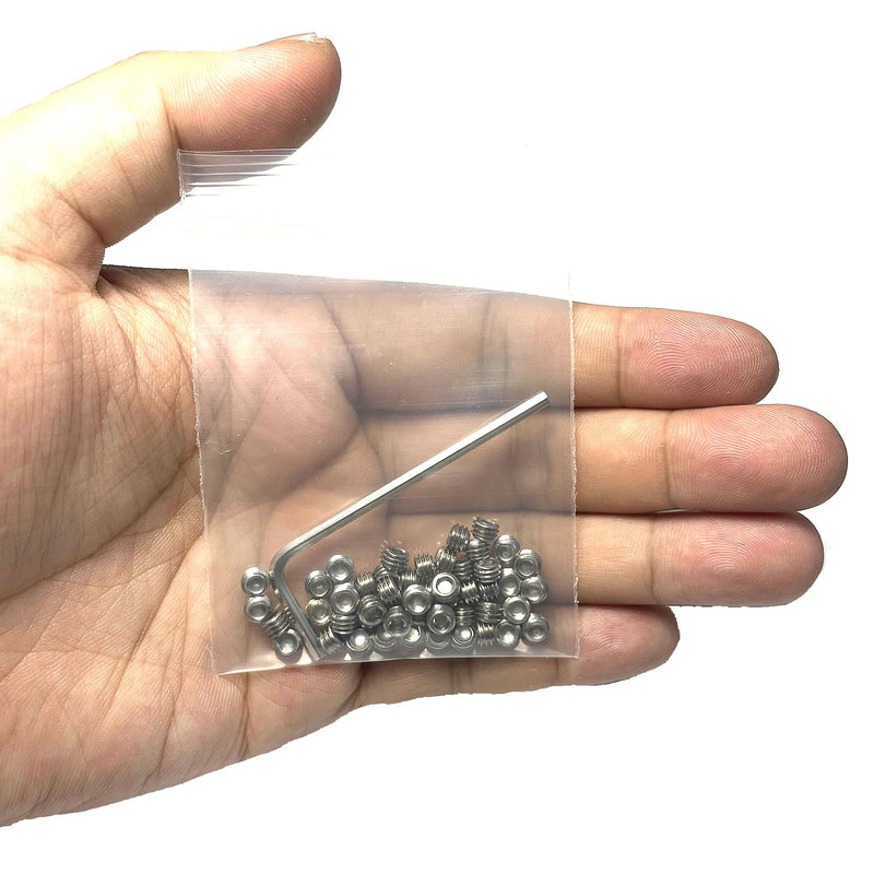 [Australia - AusPower] - 50pcs Set Screws 10-32 x 1/8 inch 304 Stainless Steel Allen Head Hex Hexagon Socket Set Screws with 3/32 Allen Wrench,Set Grub Screws Hex Allen Head Socket Set Screws.(1/8" Length) 