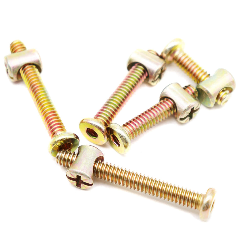 [Australia - AusPower] - binifimux 100pcs 1/4-20" Zinc Plated Hex Socket Cap Bolts Barrel Nuts Assortment Kit for Crib Baby Bed Cots Chairs 