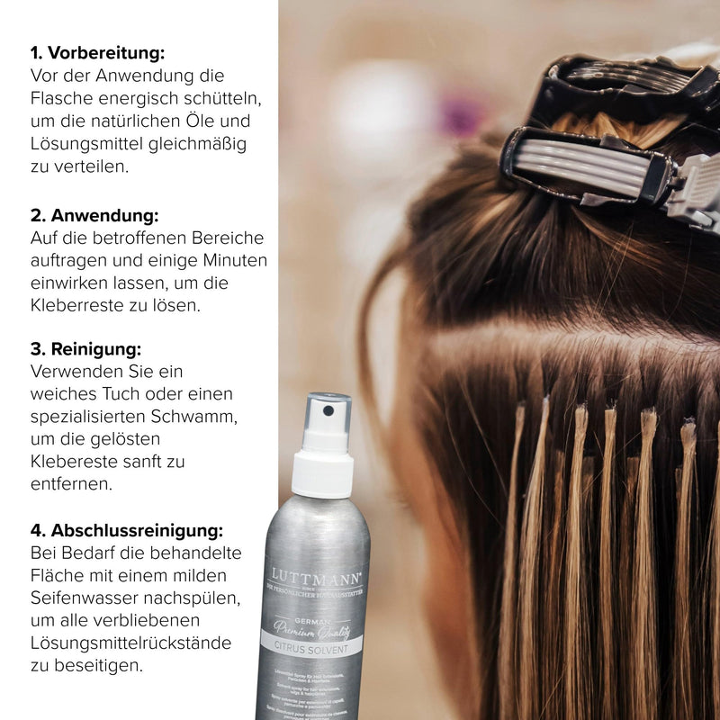 Citrus Solvent Remover - Glue Remover & Adhesive Remover for Hair System, Toupee, Hair Extensions, Wigs & Hairpieces - Made in Germany, Dermatologically Tested (200 ml (Pack of 1) 200 ml (pack of 1)