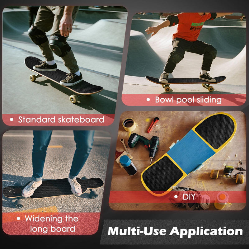 S&X Premium Skateboard Grip Tape 11” x 36”, 2-Pack, Hexagonal Pattern for Maximum Traction 11" x 36"