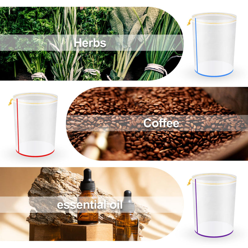 [Australia - AusPower] - Hyindoor Bubble Bags All Mesh 5 Gallon 4 Bags Set Bubble Hash Bag Ice-O-Lator Herbaceous Ice Essence Extractor Kit with Press Strainer and Carry Bag for Herb Extraction and Production of Hash 5 Gallonen 4 Beutel 