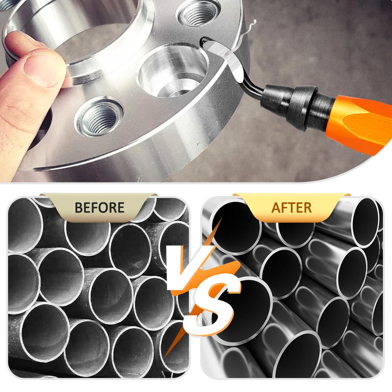 [Australia - AusPower] - DIYLAND Deburring Tool with 10 BS1010 Blades, Metal Handle, Hand Deburrer, 360° Rotating, for Plastic, 3D Printing, Metal, Aluminium, PVC, Steel 
