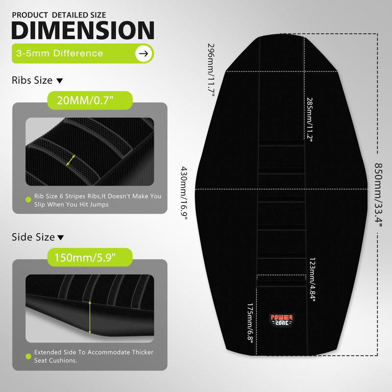 [Australia - AusPower] - Ribbed Electric Bike Seat Cover Compatible with Tutti Soleil 01 - Non-Slip Waterproof Rubber Seat Cushion Protector (Black) Black 