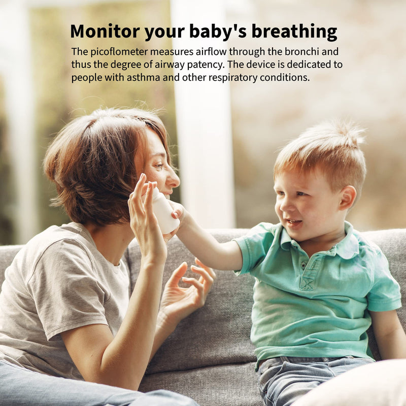 [Australia - AusPower] - PEMPA Peak Flow Meter with Mouthpiece - Peak Flow Meter Universal for Children for Monitoring Lung Function COPD Asthma and Breathing Function 